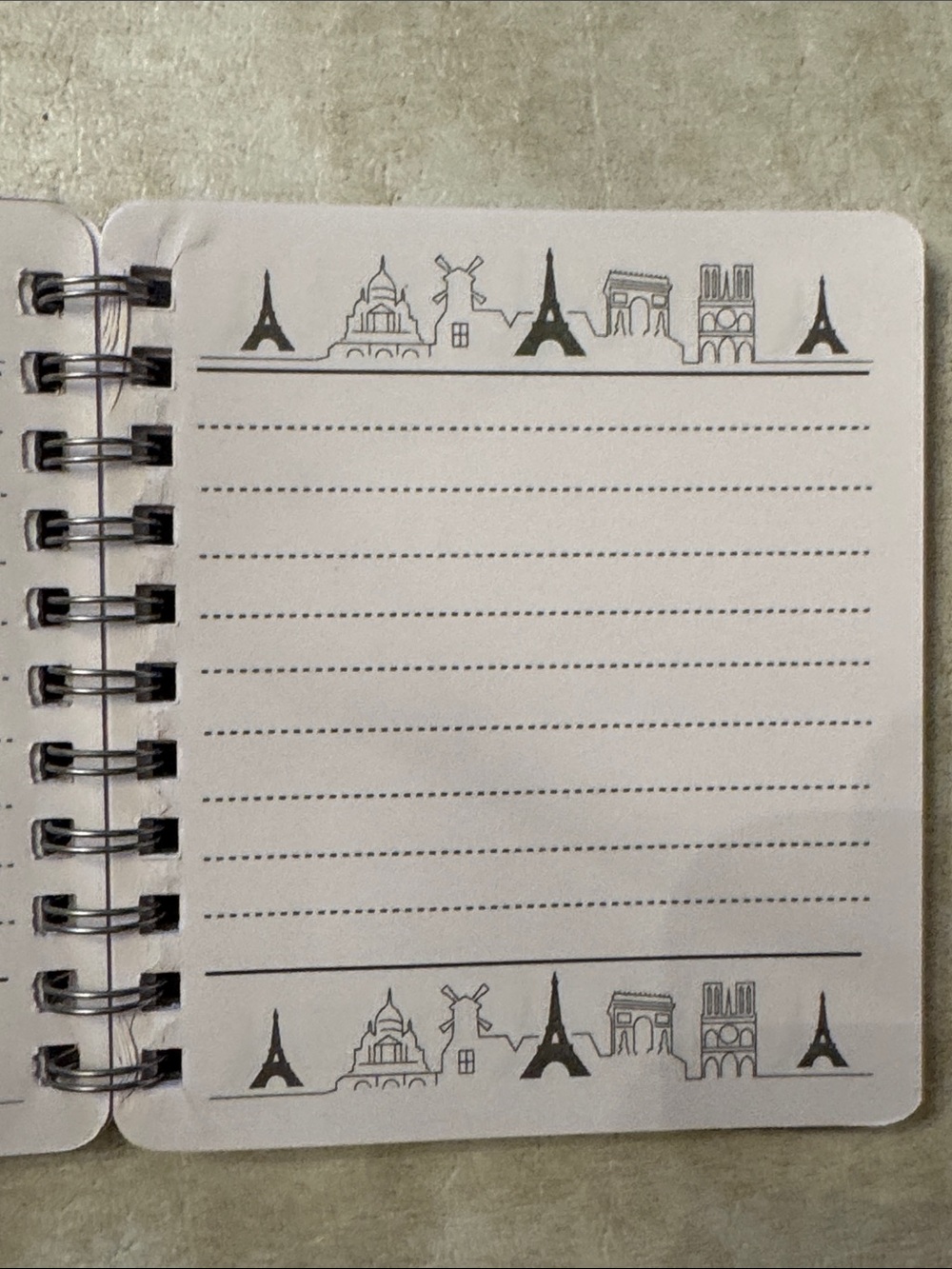 Paris Spiral Notebook with Eiffel Tower Charm - Picture 4 of 7